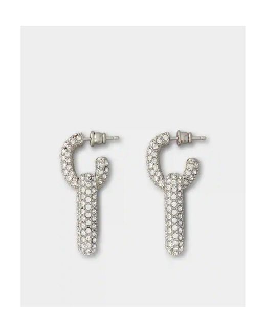 Roger Vivier White Viv' Choc Strass Earrings