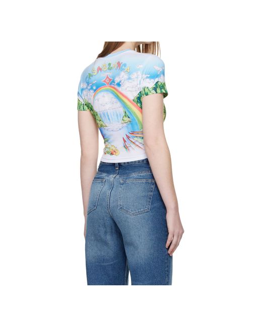 Casablanca Blue Printed Short-Sleeved T-Shirt