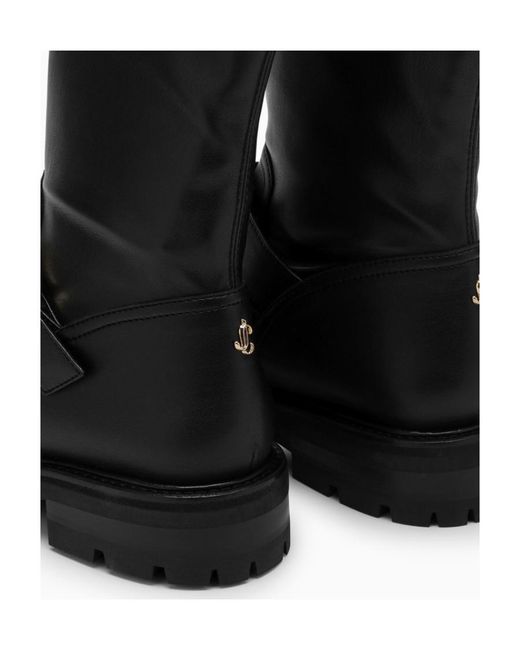 Jimmy Choo Black Biker Ii Over-The-Knee Boots