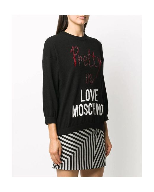 Moschino Black Round Neck Knitted Sweater