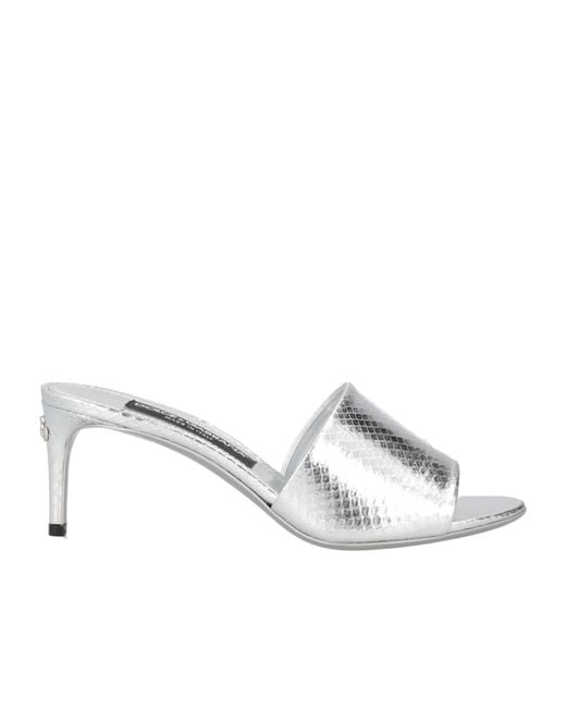 Dolce & Gabbana White Solid Color Sandals