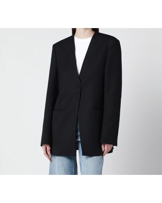 Frankie Shop Black Single-Breasted Blazer