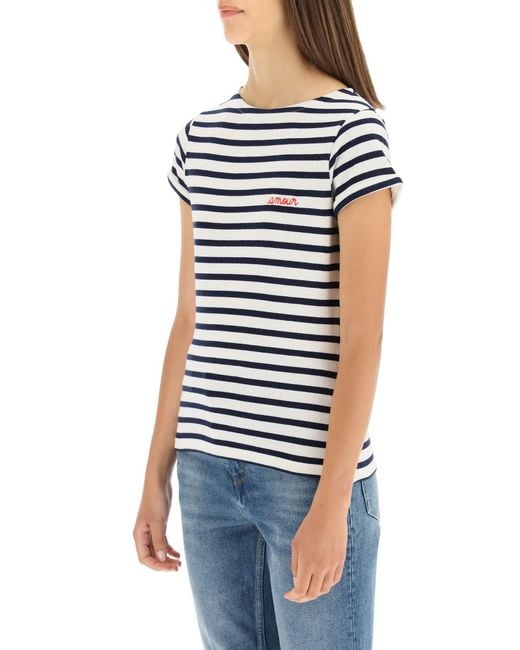 Maison Labiche White Striped T-Shirt