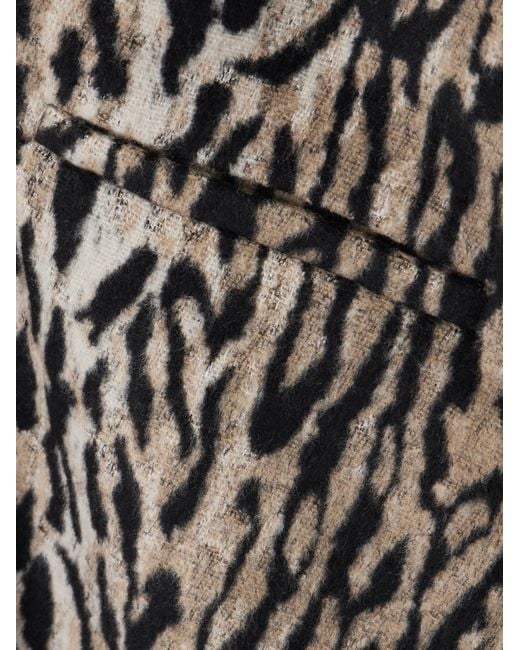 Rixo Black Leopard Print Midi Skirt