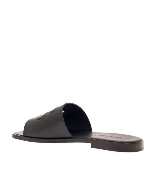 Dolce & Gabbana Black Dg Cut-Out Detailed Slides for men