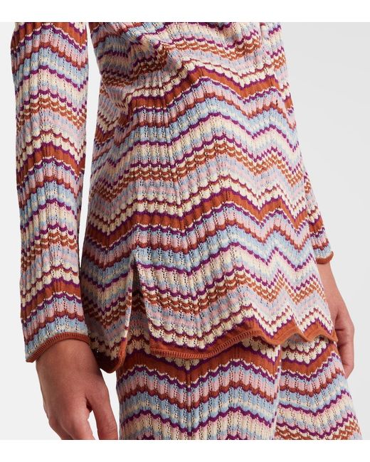 Rixo Red Brody Chevron Cotton Top