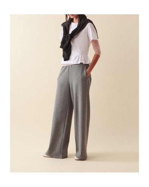 Repetto Gray High-Waist Wide-Leg Track Pants
