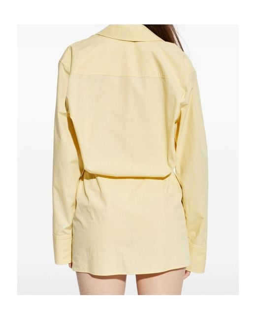 The Attico Metallic The Asymmetric Mini Shirt Dress