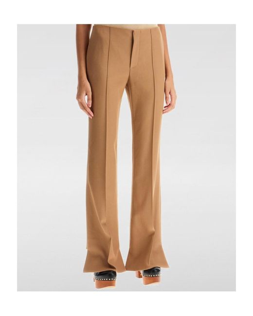 Chloé Natural Pleated Casual Pants