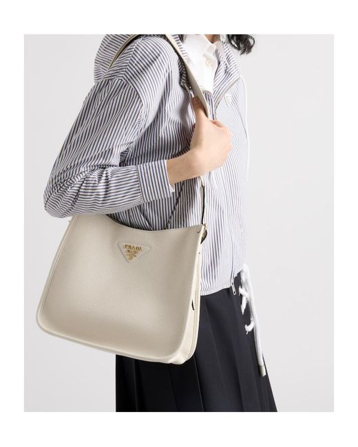 Prada Natural Medium Leather Bag