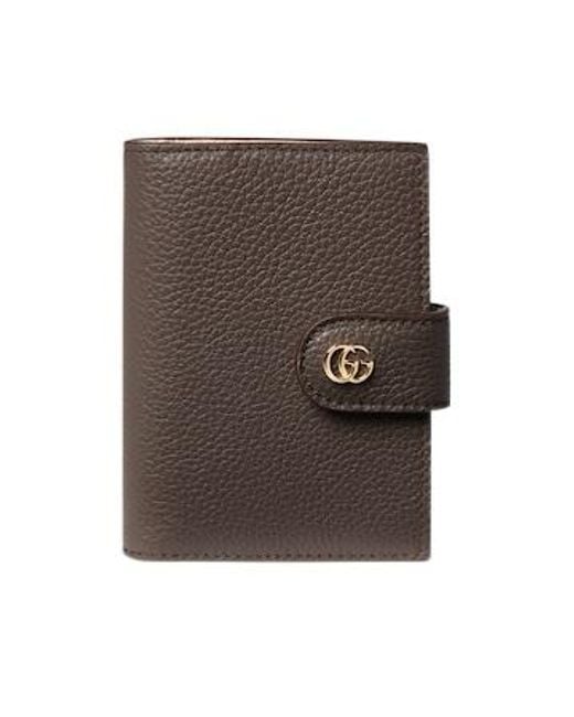 Gucci Brown Bi-Color Gg Marmont Card Case