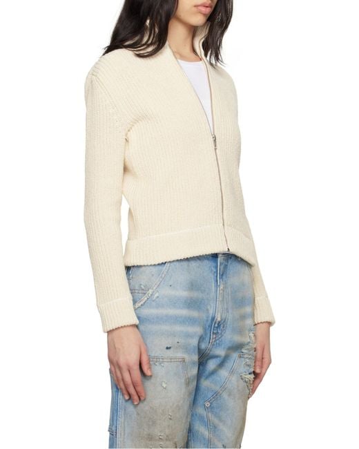MM6 by Maison Martin Margiela Natural High Neck Cardigan