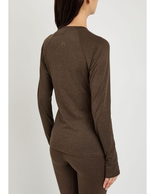 Varley Brown Always Warm Stretch-Jersey Top