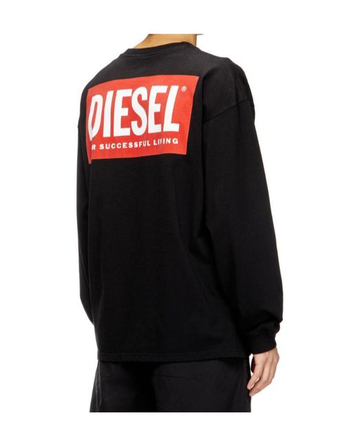 DIESEL Black T-Boxt-Ls-Bisk Long-Sleeved T-Shirt for men