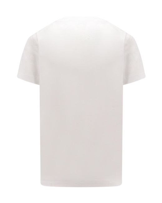 Burberry White Logo Embroidered Crewneck T-Shirt for men