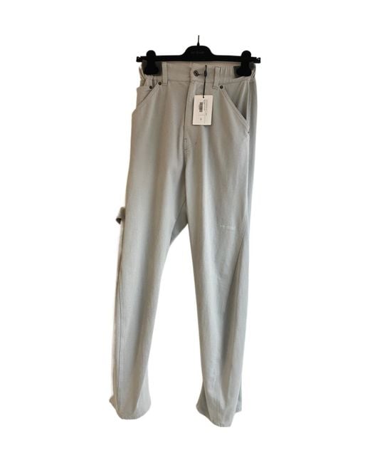 we11done Gray Belt-Loop Casual Pants