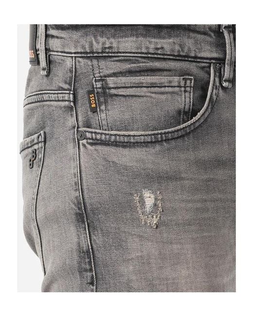 Boss Gray Delano Bc-C Nights Out Five-Pockets Jeans for men