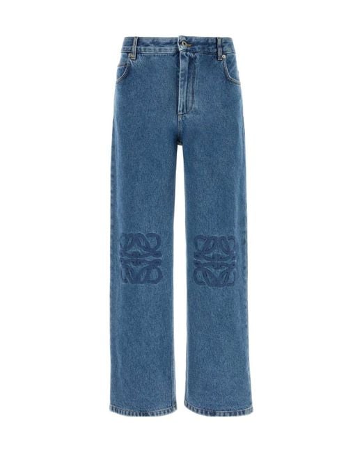 Loewe Blue Anagram Baggy Jeans