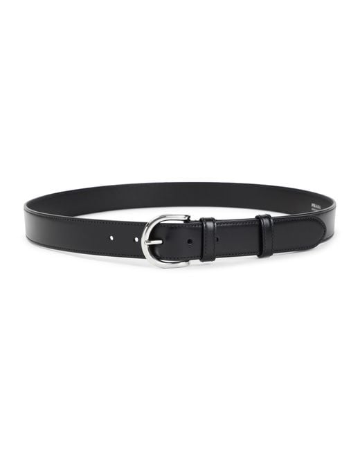 Prada Black Calf Leather Belt for men