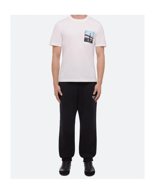 Helmut Lang White New York Bridge Postcard T-Shirt for men