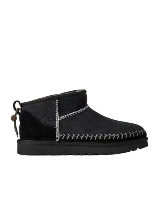 Ugg Black Classic Ultra Mini Biarritz Snow Boots