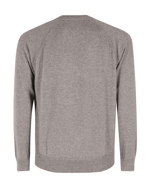Gran Sasso Gray Long-Sleeve Crew-Neck Sweater for men