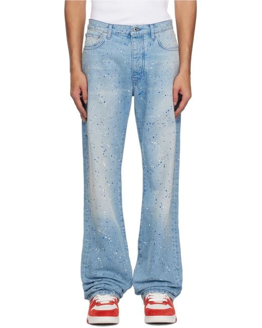 Off-White c/o Virgil Abloh Blue Paint Relaxed Jeans for men