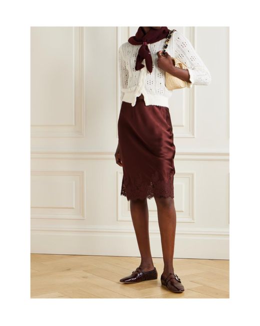 Doen Purple Elowette Lace-Trimmed Skirt