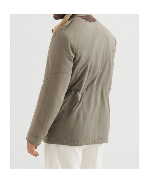 Brunello Cucinelli Multicolor Drawstring Waist Zip-Up Jacket for men