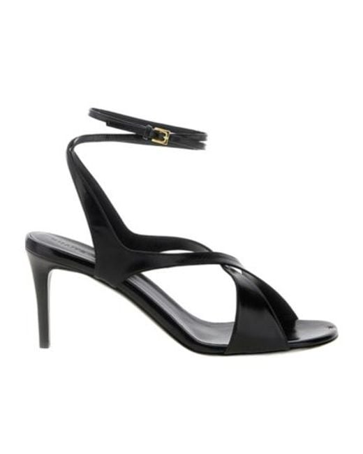 Khaite Black Liria Ankle Strap Sandals