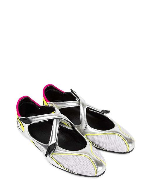 The Attico Green Floor 01 Holographic Ballet Flats