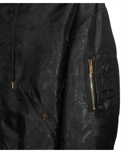Versace Black Drawstring Zip-Up Jacket for men