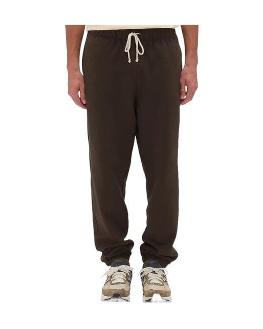 New Balance Black Elastic-Waistband Logo-Patch Track Pants for men