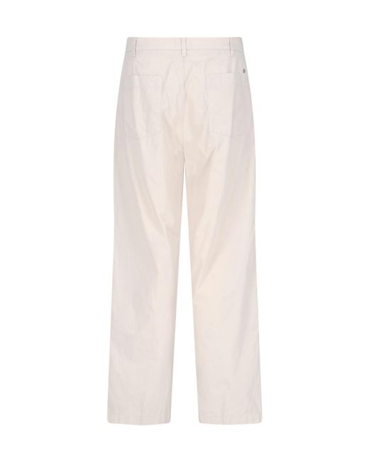 Closed White Pleated Wide Leg Pants for men