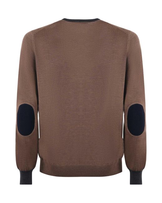 Fay Brown Crew Neck Sweater for men