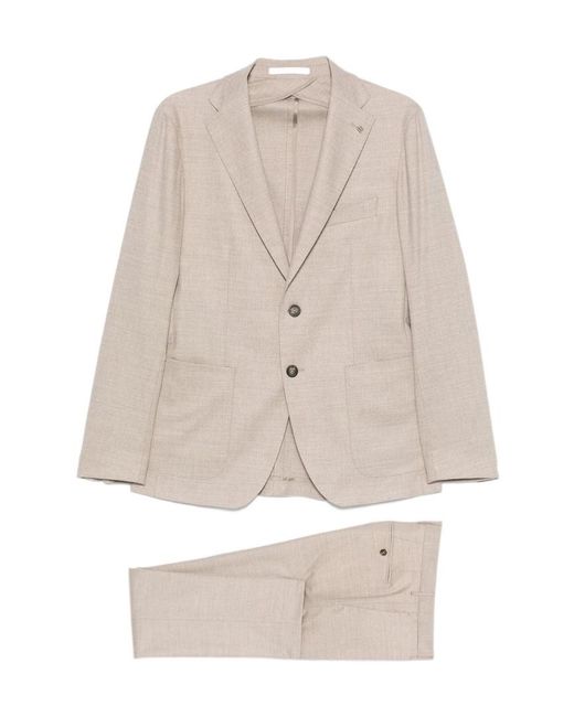 Tagliatore Natural Long Sleeve Blazer And Belt Loop Pants Set for men