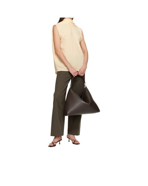 Totême  Black Bevel Grained Leather Handbag