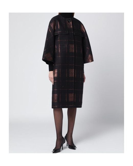 Max Mara Multicolor Atelier Lamé Jacquard Coat