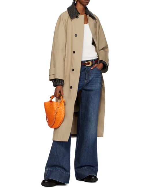 Bottega Veneta Orange Sardine Leather Tote Bag