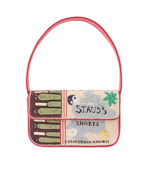 Staud Tommy Beaded Embroidered Shoulder Bag