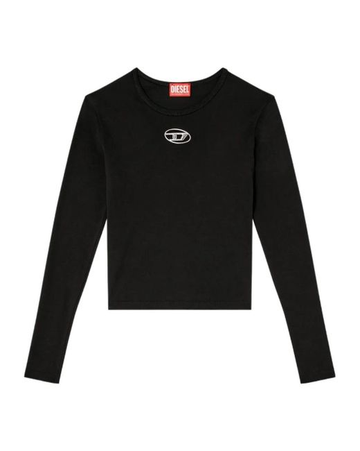 DIESEL Black T-Uncutie-Long-Ls-Od Oval D Cut Out Top