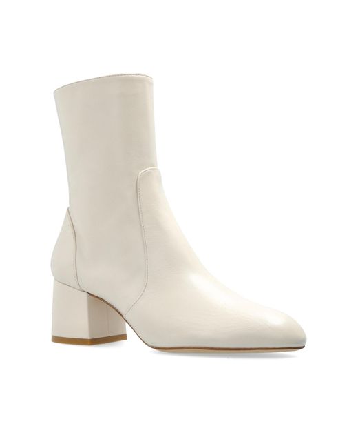 Stuart Weitzman White Heeled Ankle Boots "Essentialist"