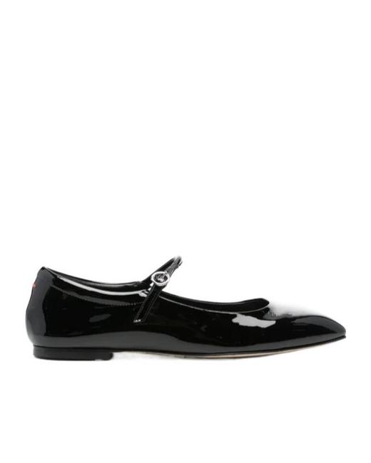 Aeyde Black Leather Ballet Flats