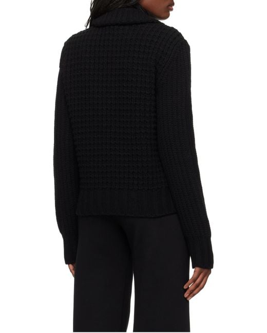 Moncler Black Zip-Up Padded Knit Cardigan