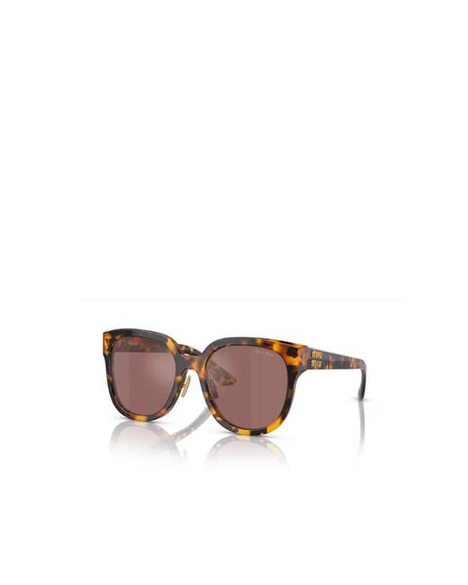 Miu Miu Brown Eyewear Square-Frame Sunglasses