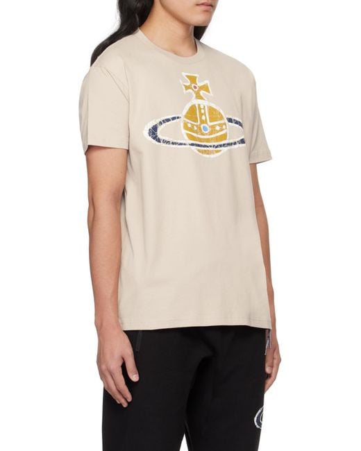 Vivienne Westwood White Orb Printed Crewneck T-Shirt for men