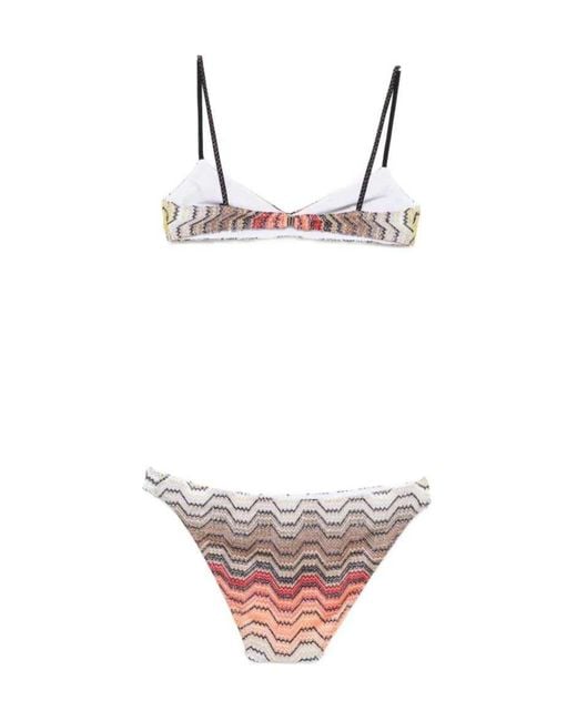 Missoni White Zigzag-Knit Bikini