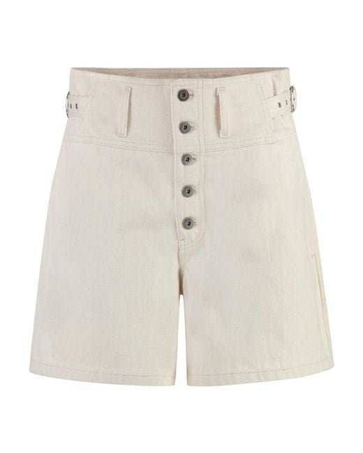 Jil Sander White Belt Loop Denim Shorts