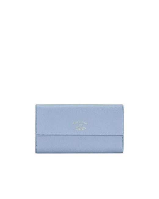 Gucci Blue Double-Folded Long Wallet