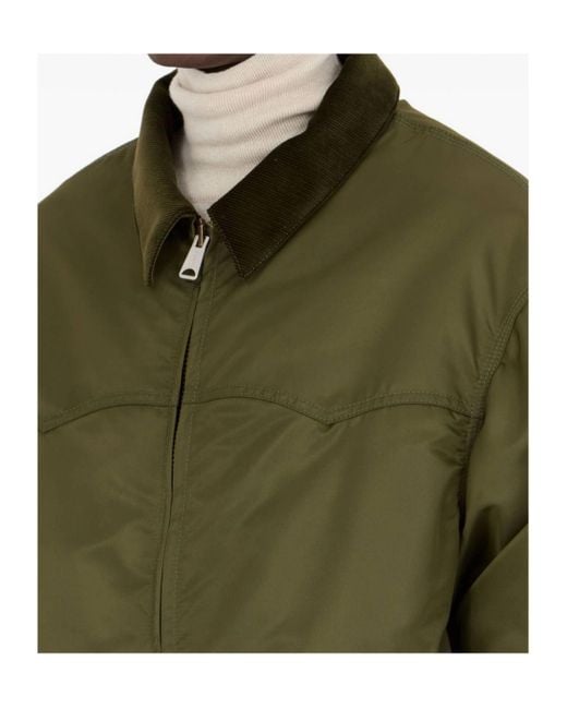 Maison Margiela Green Four Stitches Zip-Up Bomber Jacket for men